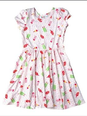 Dot Dot Smile Girls Dress Size 3T 4T Popsicle Party Print Cap Sleeve